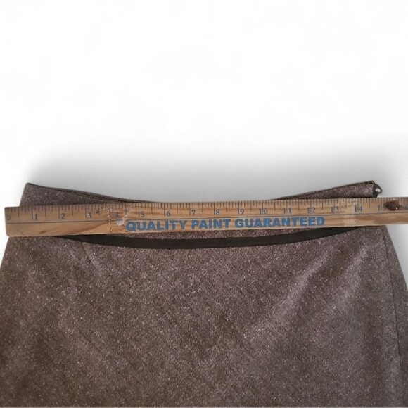 Ann Taylor Wool Silk Tweed A-Line Skirt Sz 6 Brown Timeless Winter Work Classic - Picture 11 of 12